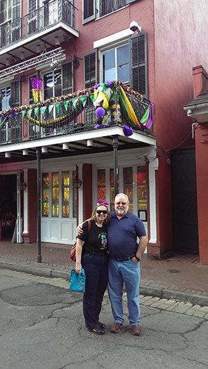 Joel Frey and his wife in New Orleans